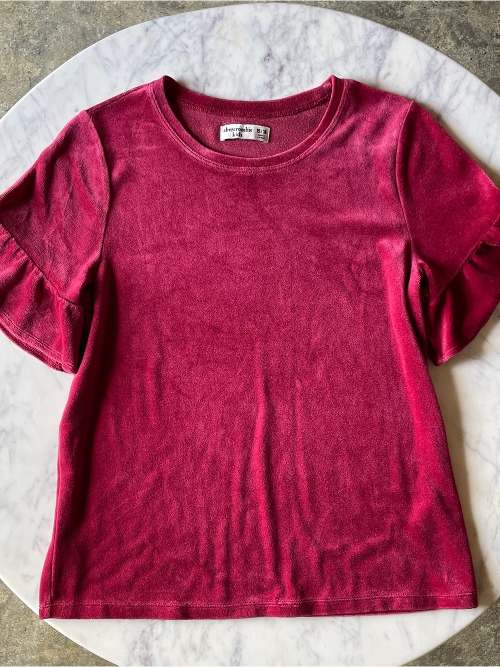 Abercrombie Kids Cranberry Velvet Top